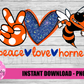 Peace Love Hornets Png - Peace Love Sublimation Design- Hornets sublimation- Digital Download
