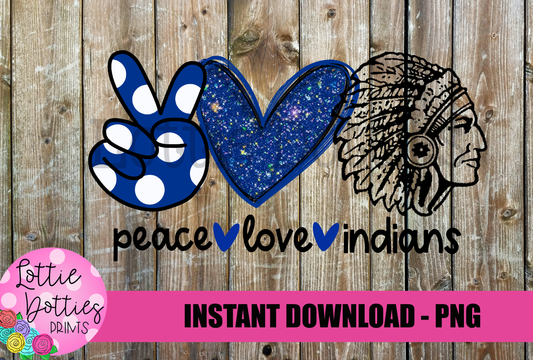 Peace love PNG - Indians Warriors sublimation design - Digital Download