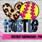 Peace Love Softball - PNG - Hustle -  Sublimation - Digital Download