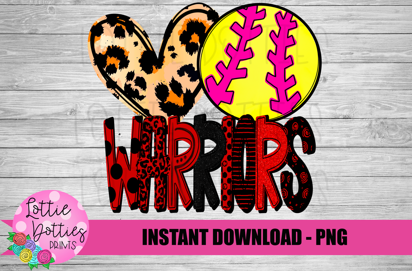 Peace Love Warriors Softball  Png - Mascot  Sublimation Design - Digital Download