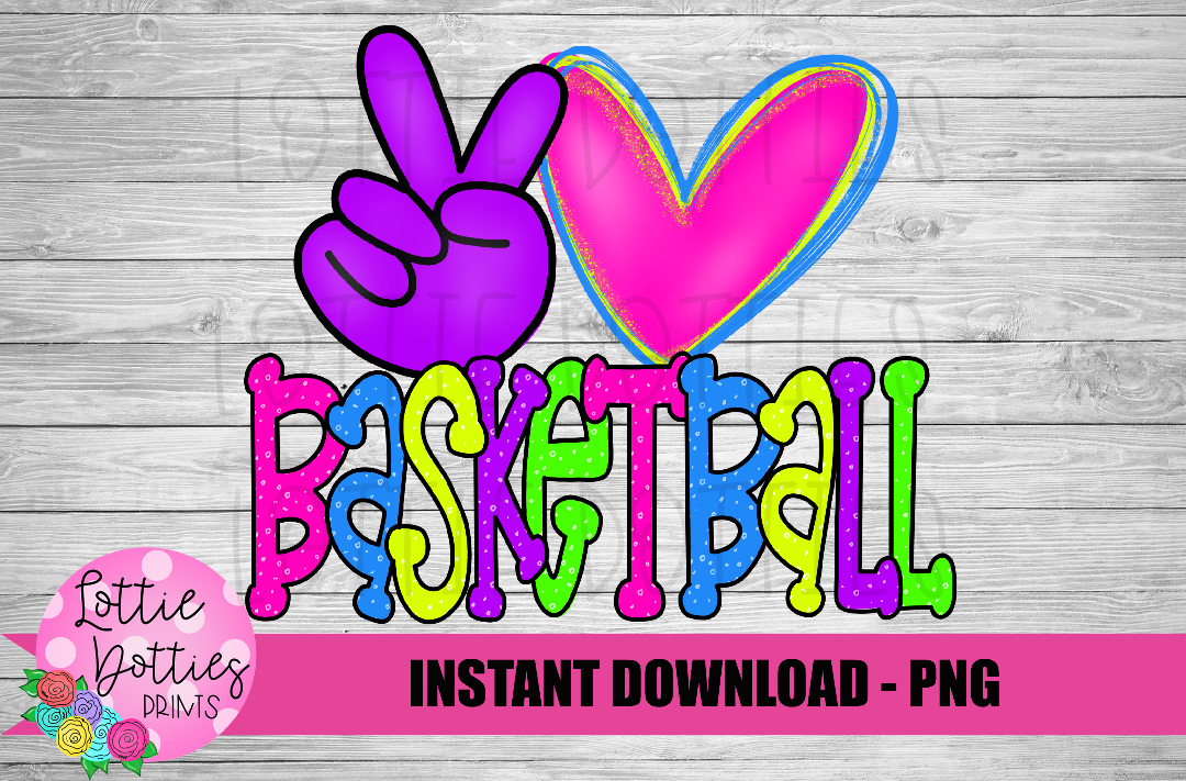 Peace Love Baseball PNG - Basketball Png - Digital Download