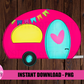 Camper Png - Camping Sublimation Design - Glamping - Happy Camper - Digital Download