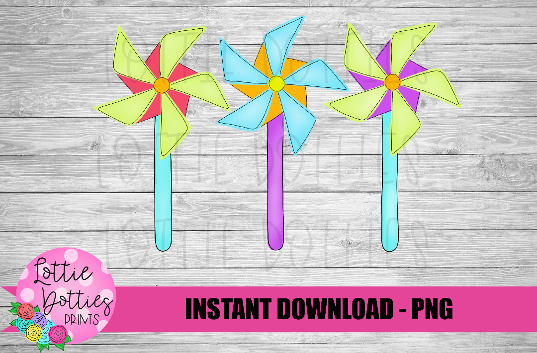 Pinwheels Png - Summer Sublimation Design - Digital Download