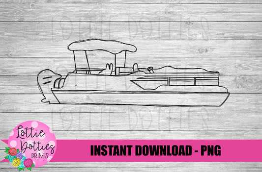 Pontoon Png - Sketch Pontoon Design - Boat Design - Digital Download