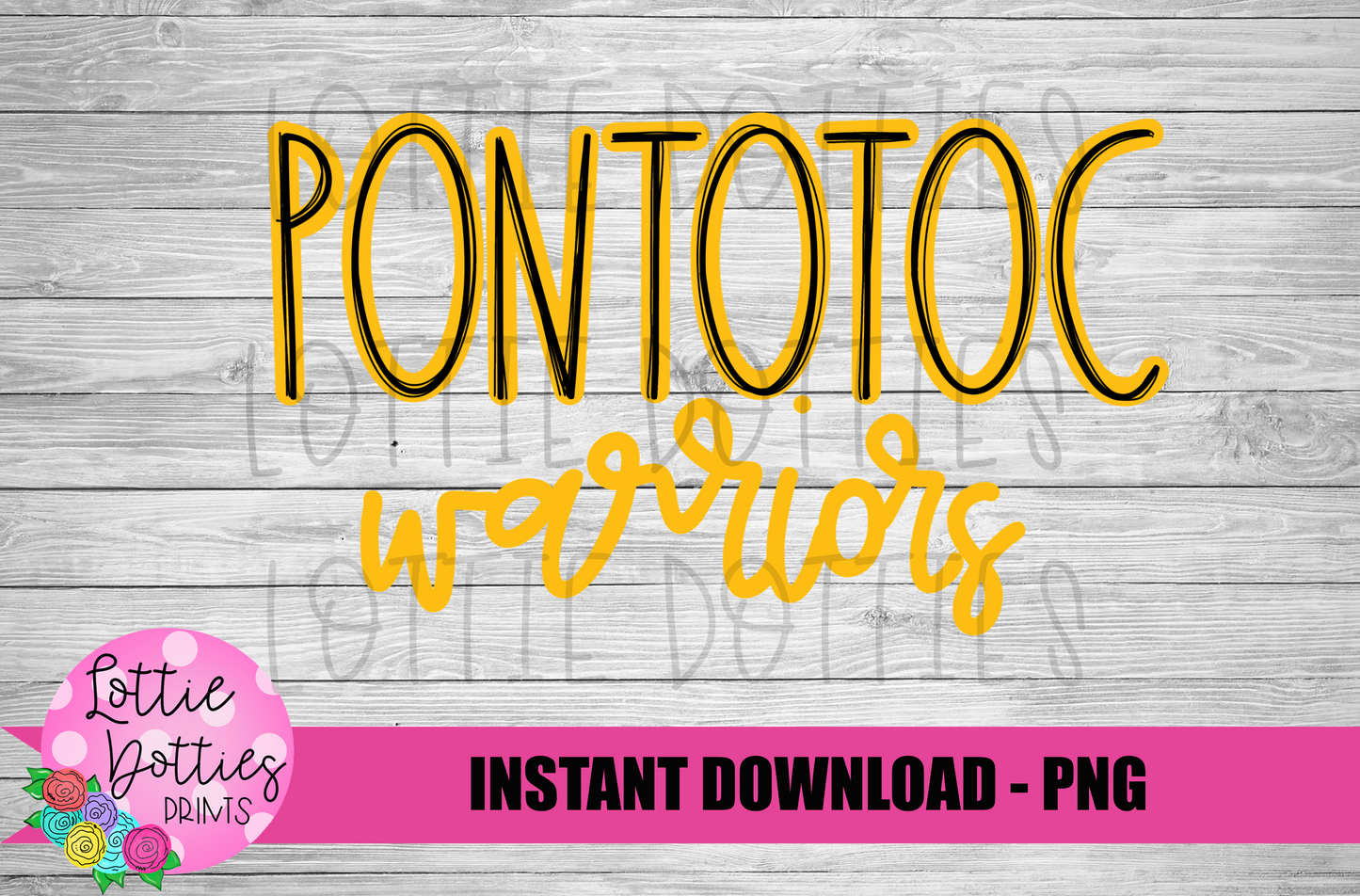 Pontotoc Warriors Png - Mascot  Sublimation Design - Digital Download