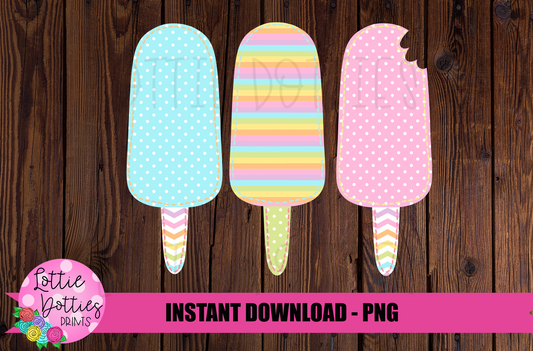 Faux Applique Popsicle Trio PNG