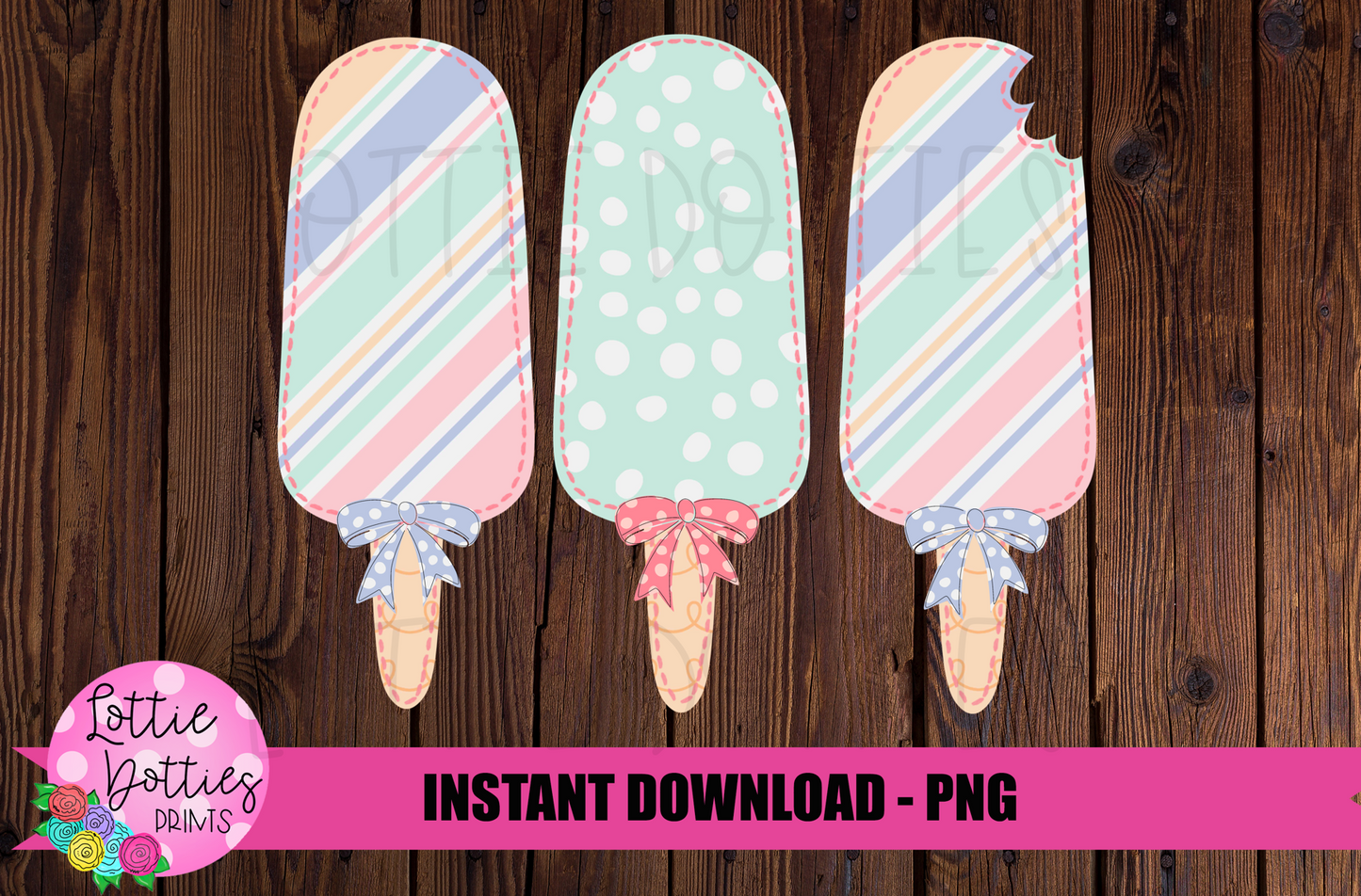 Faux Applique Popsicle Trio PNG