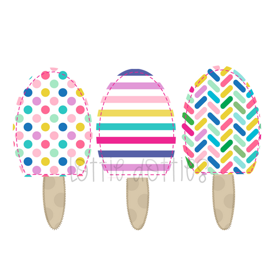 Faux Applique Popsicle Trio PNG