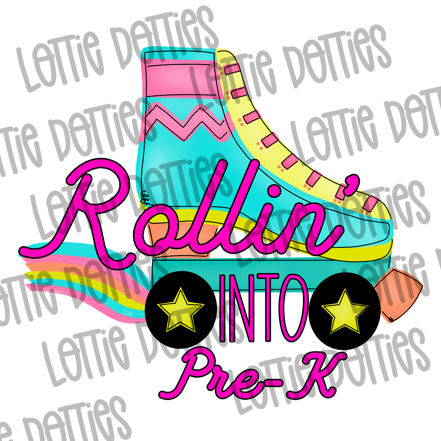 Rolling into Pre-K Png - Back to School Design - Digital Download