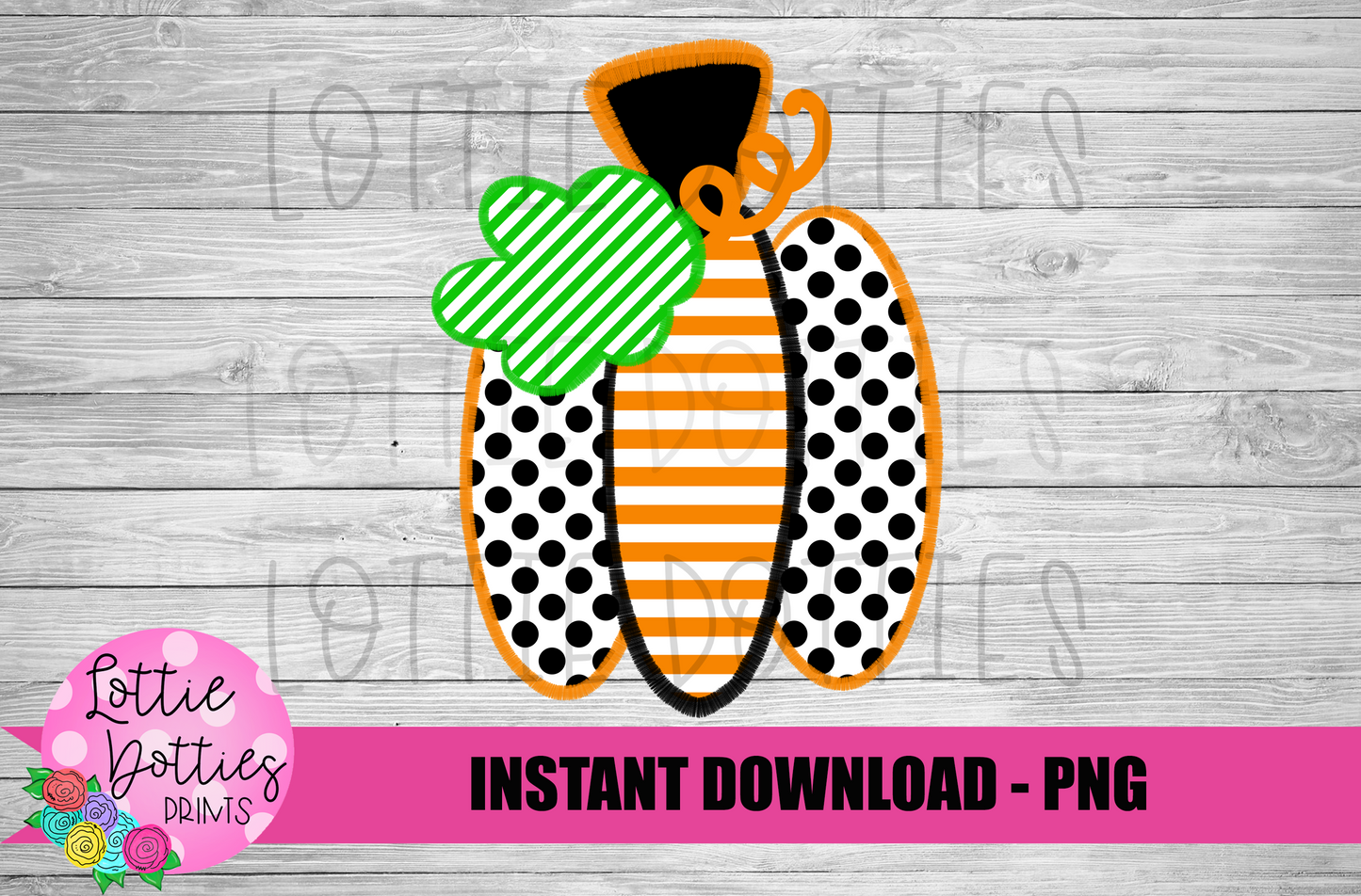 Faux applique Pumpkin Png - Digital Download - Halloween Sublimation Design