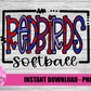 Redbirds Softball  PNG - Redbirds Sublimation - Digital Download