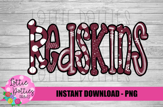 Redskins PNG - Sublimation - Digital Design