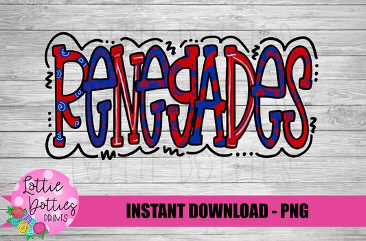 Renegades PNG - Mascot Sublimation - Digital Download