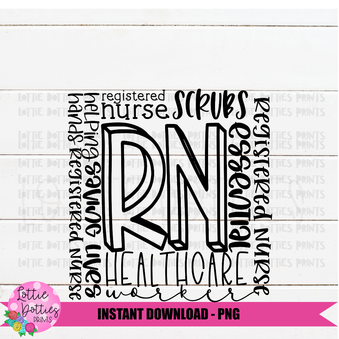 RN Png - RN Sublimation Design - Digital Download