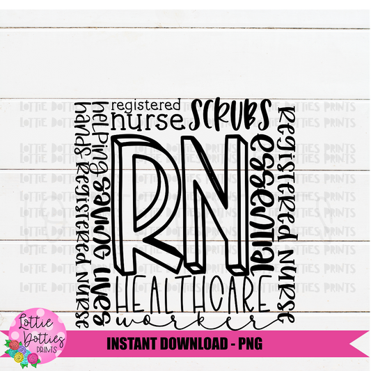 RN Png - RN Sublimation Design - Digital Download