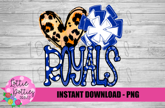Love Royal  Pom PNG - Royal  - Cheerleader  sublimation design - Digital Download