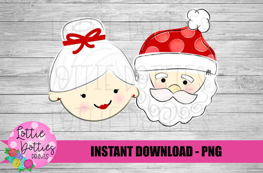 Santa and Ms Claus Png - Santa Sublimation - Christmas Sublimation- Digital Download