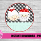 Santa and Ms Claus Png - Buffalo Plaid Sublimation - Christmas Sublimation- Digital Download