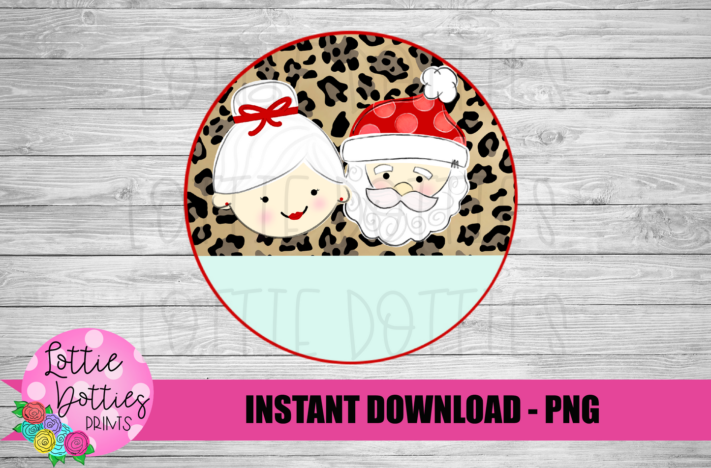 Santa and Ms Claus Png - Leopard Sublimation - Christmas Sublimation- Digital Download