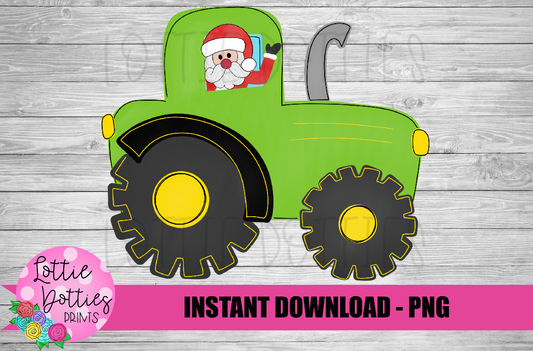 Christmas Tractor Png - Santa - Png - Christmas  Sublimation Design- Digital Download