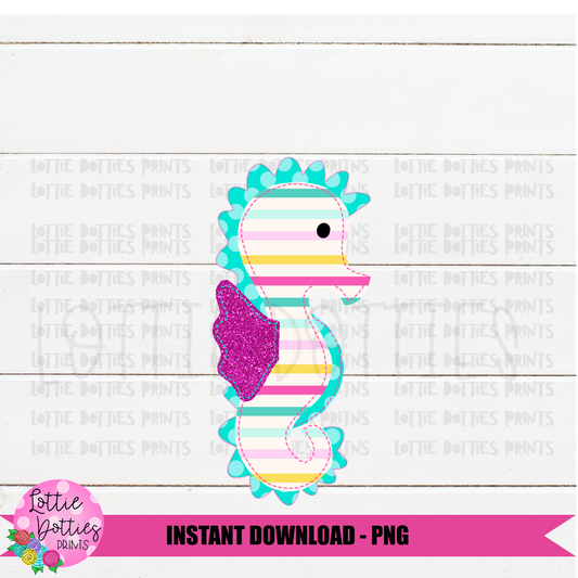 Faux Applique Seahorse Png - Faux Applique  Png - Summer sublimation - Digital Download