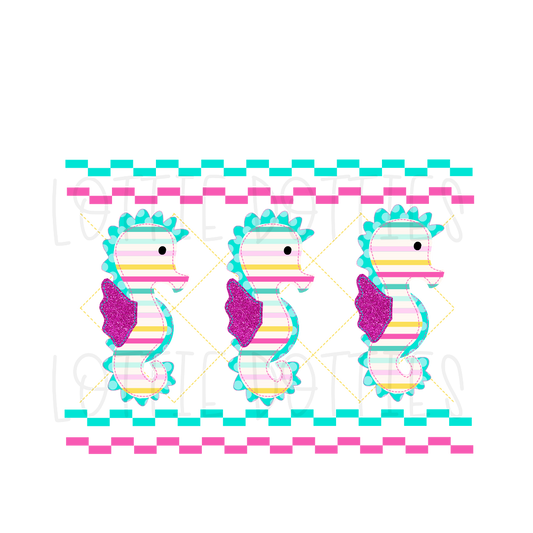 Faux Smock Seahorse Png - Faux Smocking Png - Summer sublimation - Digital Download