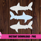 Shark Fuax Applique  Png - Boys Summer png - Summer Sublimation- Digital Download