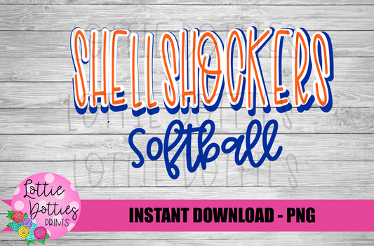 Shell Shockers Softball  PNG - Softball Sublimation - Digital Download