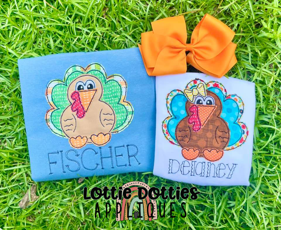 Turkey Applique Design - Machine Embroidery - Instant Download