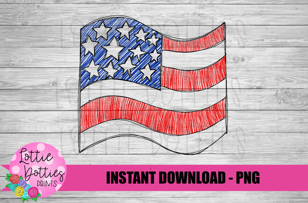 Flag Sketch Design - Flag Sketch Sublimation Design- Digital Download