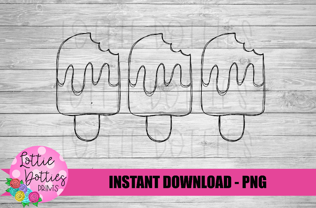 Sketch Popsicle Trio PNG - Summer Design - Popsicles Sublimation