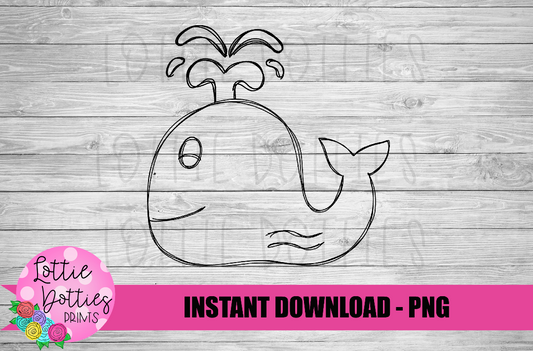 Whale Sketch Png - Whale Sketch Design - Digital Download