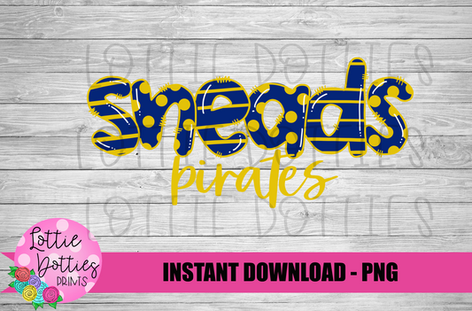 Sneads Pirates PNG - Pirates -  sublimation design - Digital Download