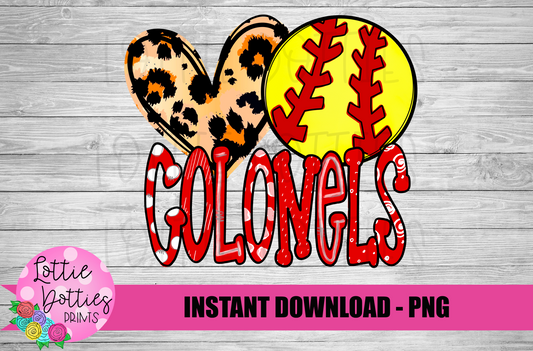 Softball Colonels  Png - Colonels  Sublimation Design - Digital Download