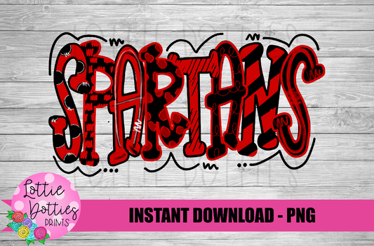 Spartans  PNG - Spartans Sublimation - Digital Download - Red and Black