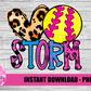 Storm Softball  Png - Storm Sublimation Design - Digital Download