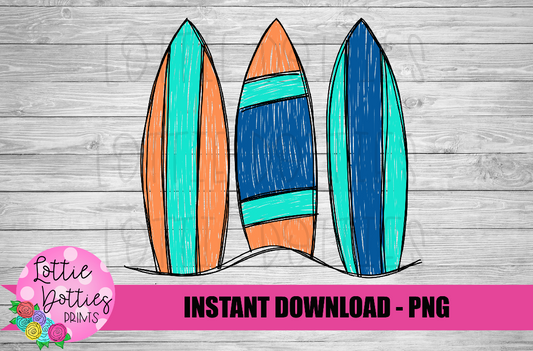 Trio Surf Boards PNG - Surf Boards Sublimation - Digital Download