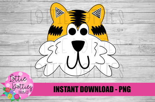 Tiger Png - Black and Gold  - Football Sublimation Design