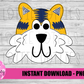 Tiger Png - Navy and Gold - Football Sublimation Design