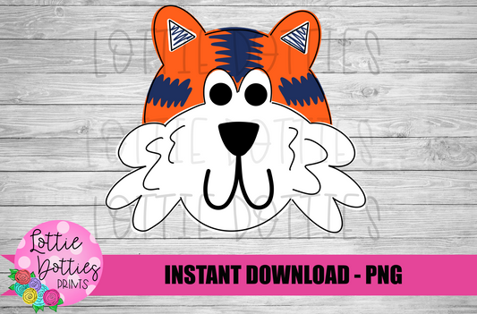 Tiger Png -  Blue and Orange - Football Sublimation Design