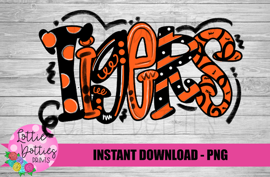 Tigers PNG - Tigers sublimation design - Digital Download - Orange and Black