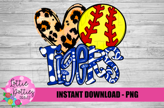 Softball Tigers Png - Tigers Sublimation Design - Digital Download