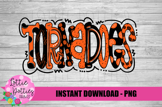 Tornadoes PNG - Tornadoes sublimation design - Digital Download - Orange and Black