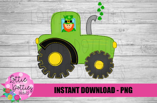 Tractor Png - Boys Sublimation Design - Digital Download - St. Patrick's Day