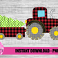 Christmas Tractor Png - Tree  Png - Halloween  Sublimation Design- Digital Download