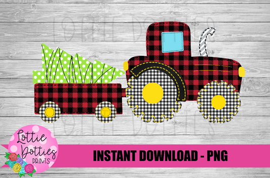 Christmas Tractor Png - Tree  Png - Halloween  Sublimation Design- Digital Download