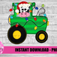 Christmas Tractor Png - Cow - Png - Christmas  Sublimation Design- Digital Download