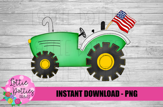 Patriotic Tractor PNG  - Patriotic Tractor  - Patriotic Design - Digital Download