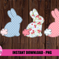 Trio Bunnies   PNG - Easter Sublimation - Digital Download
