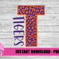 T - Tigers PNG - Tigers sublimation design - Digital Download
